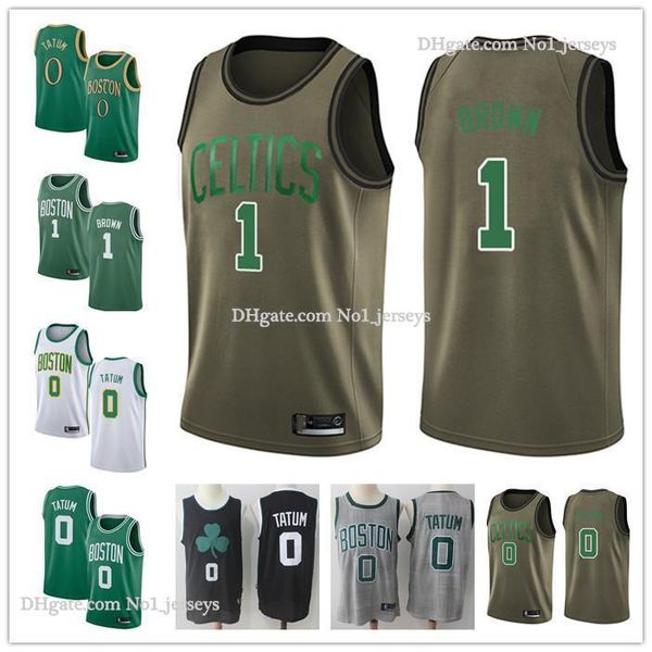 

custom men's women boston celtics 0 jayson tatum 1 walter brown black green throwback basketball edition nba jerseys