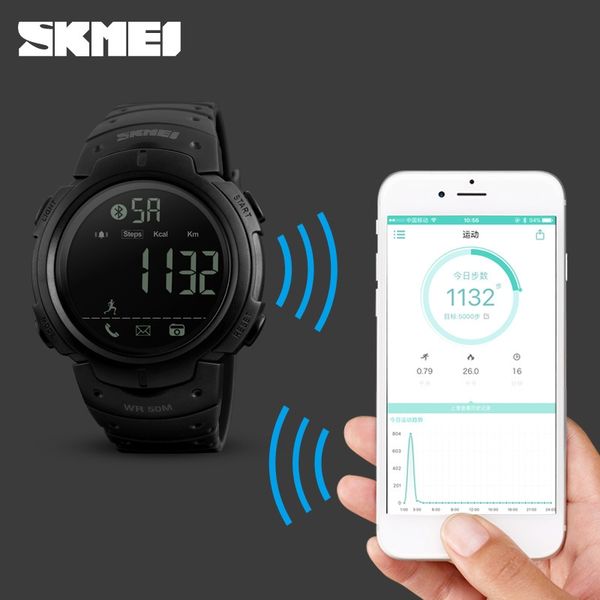 

shikemei outdoor smart creative fashion multi-functional ios android system bluetooth smart male watch watch, Blue