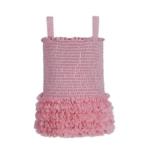 

clothes sling children's clothing children's clothing ins suspender shirt gauze pleated girls' baby clothes, Blue