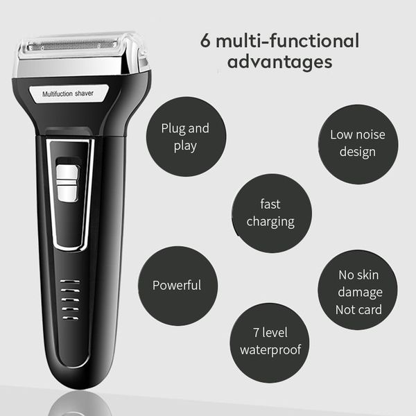 

2016 kemei 6658 мужчины 3 в 1 моющийся аккумуляторная электрическая бритва бритье борода машина профессиональный электрический две головы пл