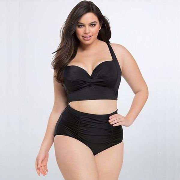 

large size fat woman bikini 2020 female swimsuit women bikini push up set high waist swimming suits for bathing, White;black