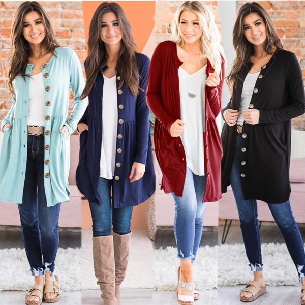 

women's jackets brand women coats autumn and winter casual single breasted fashion jumpers female windbreaker cardigan coat solid, Black;brown