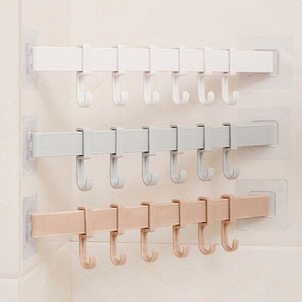 

пвх 6 hook под shelf чашка тумбы кухни организатор висячего rack держатель