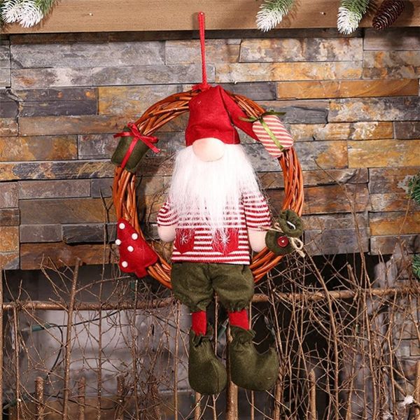 

santa claus snowman hanging christmas decorations for home christmas garland natal wreath adornos de navidad window ornaments
