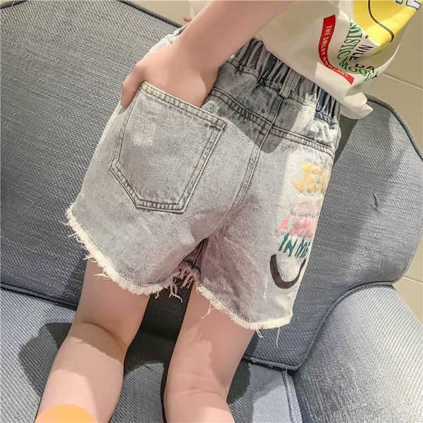 

girls and shorts denim shorts 2020 new for middle and large children korean style thin style children's summer pants outside, Blue