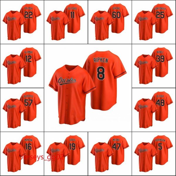 

baltimore orioles 8 cal ripken jr. 16 trey mancini 22 jim palmer men women youth custom orange 2020 replica alternate jersey, Black