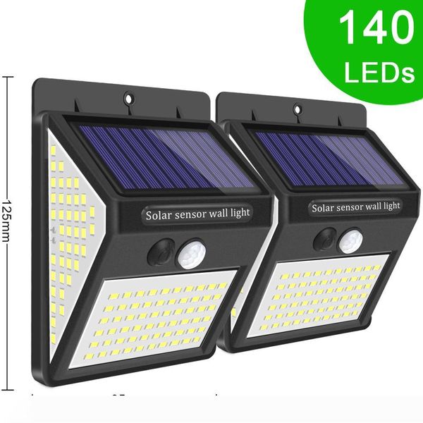 

3mode 140 led outdoor solar flood light motion wireless sensor solar security light for wall fence decoration pir waterproof energy lamp