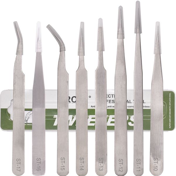 

stainless steel tweezers hrc40 nipper st-10 st-11 st-12 st-13 st-14 st-15 st-16 st-17 for phone repair tools 120pcs/lot