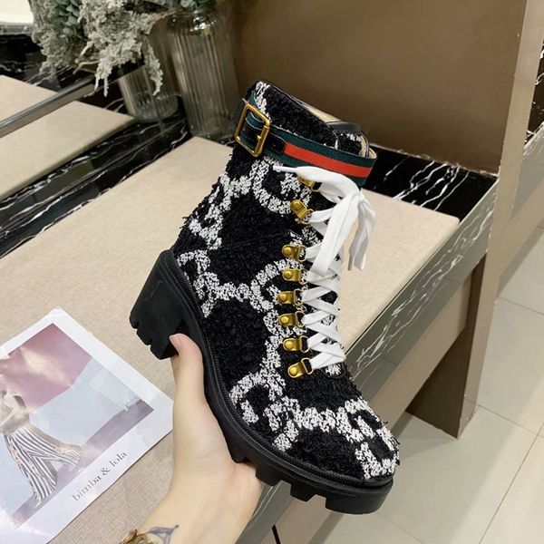 

2020 f3 high lace-up non-slip thick soled women shoes fashion leather sneakers designer women boots high-quality casual luxury shoes, Black