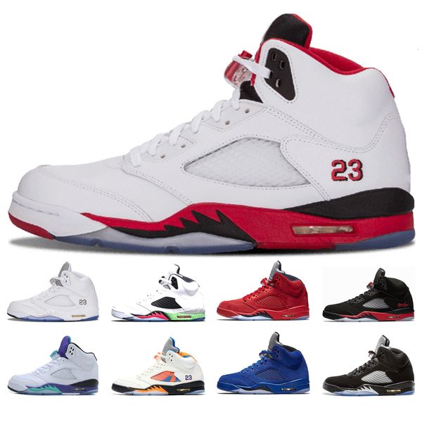 

5 men basketball shoes 5s mens fire red white black grapes metallic silver bred oreo sports trainers athletic sneakers shoes