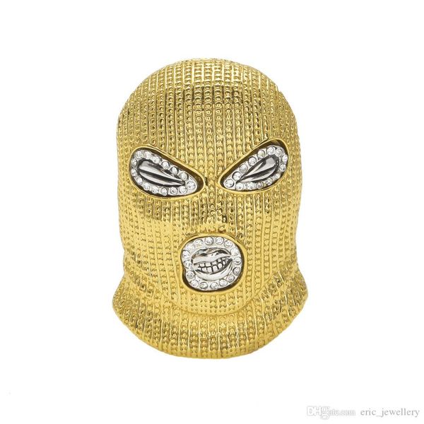 

hip hop csgo pendant necklace mens punk style 18k alloy gold silver plated mask head charm pendant cuban chain