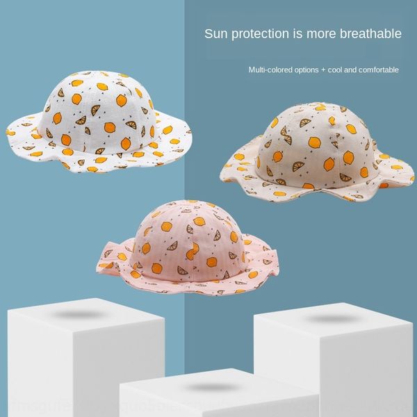 

children's bucket bucket summer baby fisherman's breathable girl's sunscreen big eaves sun hat thin sun hat, Blue;gray