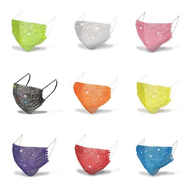 

black anime cotton dustproof mouth face mask bling rhinestone kpop lucky bear women men muffle face rhinestone mouth masks#337