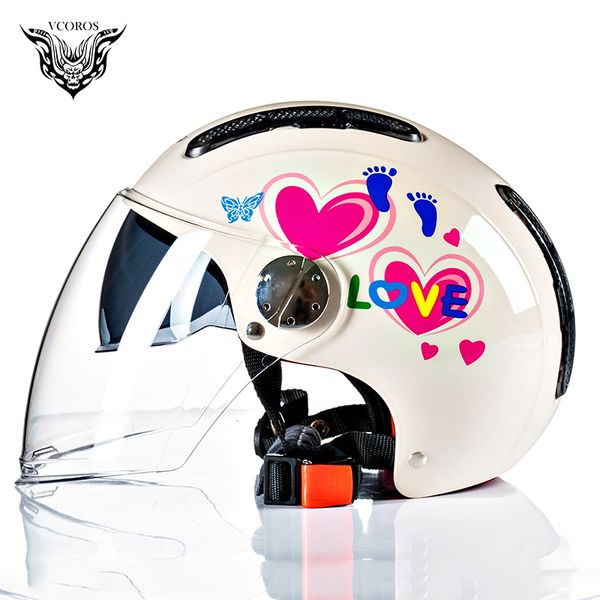 

motorcycle helmets arrival vcoros vh102 electromobile parent-child varicoloured vintage scooter helmet avaliable for adults and children