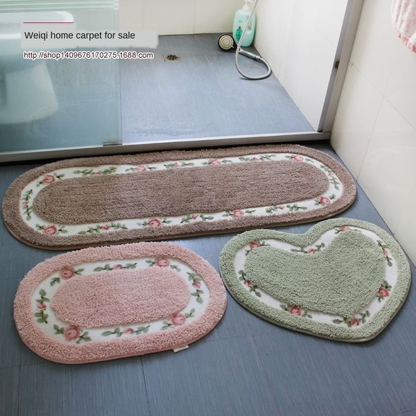 

pastoral carpet non-slip rose door bedroom hall bathroom door mat non-slip mat absorbent carpet