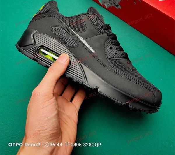 

xshfbcl new cushion 90 progettista casual running shoes men women black white red 90 sneakers classic 90 trainer sports shoes, Black;red