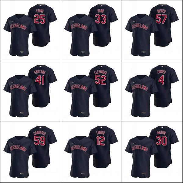 

cleveland-indian-s-6xl #12 francisco lindor 11 jose ramirez 25 jim thome women youth-custom navy authentic 2020 alternate jersey, Blue;black