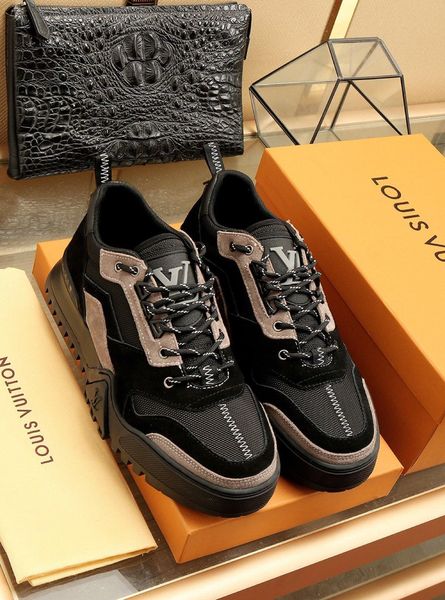 

2020lv new men's trend wild casual shoes hiking shoes outdoor adventure sports jogging shoes original packaging box fast delivery, Black