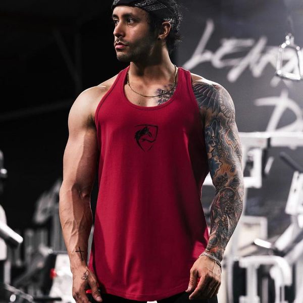 

мужчины muscle европейский и американский танк top фитнес жилет мужчины летняя школа препятствие i-образный жилет хлопка рукавов запуск жиле, Black;blue