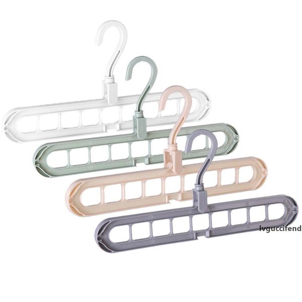 

5/10pcs 9-hole magic 360 rotating hanger extendable space saving folding hook rack t200605
