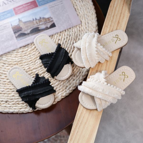 

2020 new korean and style children' baby fashion tassel 2020 new korean and style children' sandals baby fashion tassel sandals, Black;grey