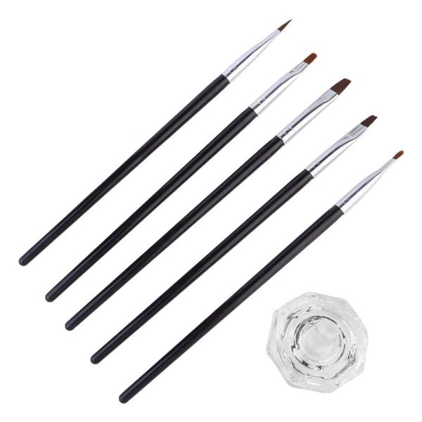 

6pcs manicures glass crystal cups durable ptherapy pen set for nail salon