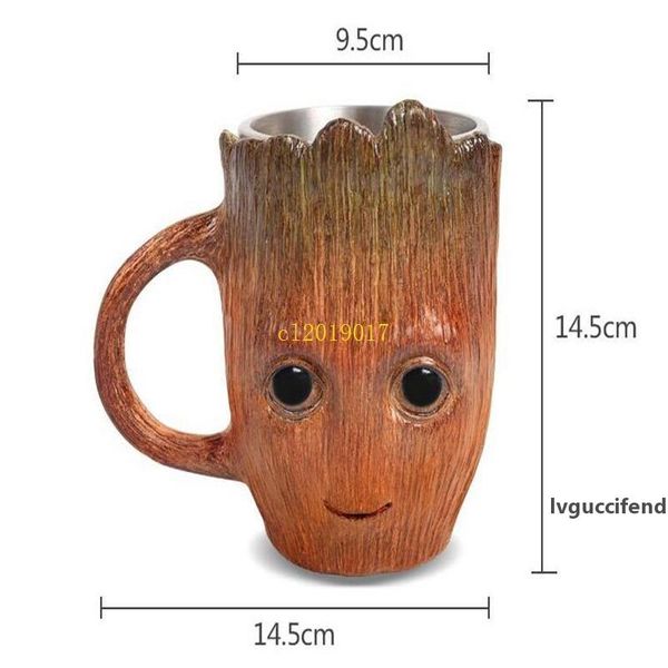 

500ml groot creative animation 3d resin tree cup stainless steel cup beer cup