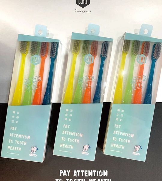 

two boxes (one box for yq-57 and one box for yq-58) soft pointed toothbrush fine silk toothbrush, Black;gray