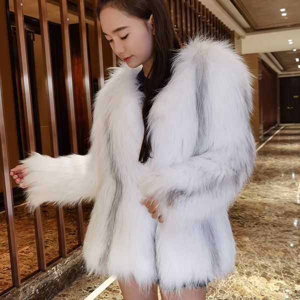 

d&h dehua fur raccoon fur short female autumn and winter new coat outerwear young fashion niche models winter coat women, Black