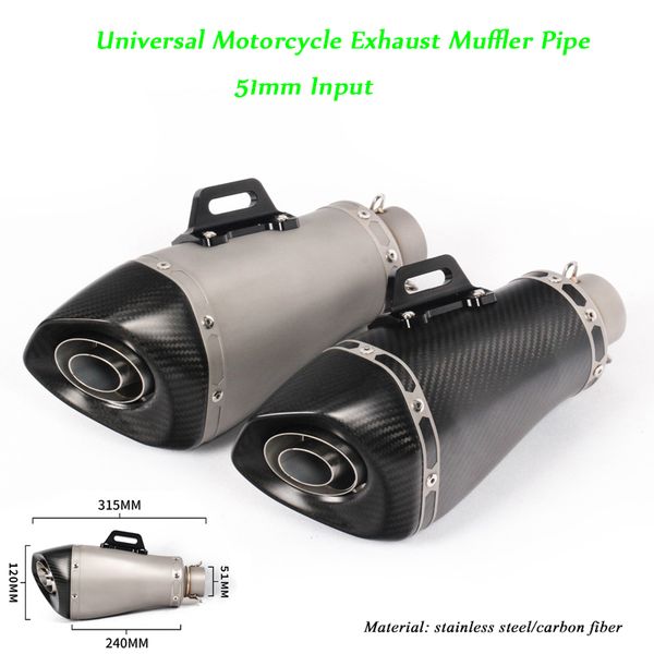 

modified motorcycle exhaust muffler tip pipe with removable db killer for 38-51mm real carbon fiber system