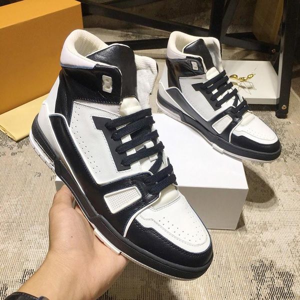 

drop ship trainer sneaker boot men 's shoes comfortable style footwears lightweight vintage high casual men shoes luxury sneakers, Black