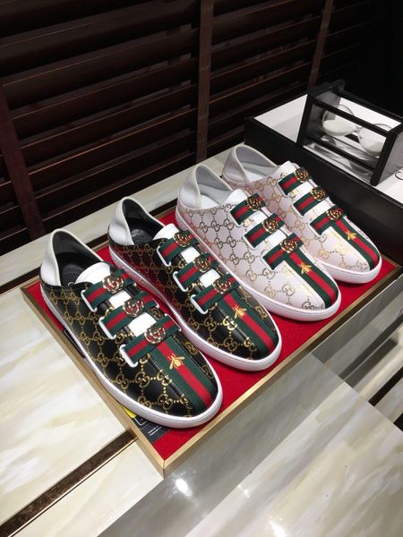 

2019t summer new men's casual tide shoes, sports wild leather low-shoes, original packaging shoe box delivery 38-44, Black