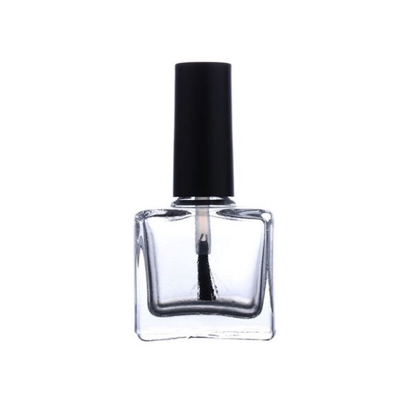 

10ml empty square nail polish bottle &small brush art container glass nail oil bottles