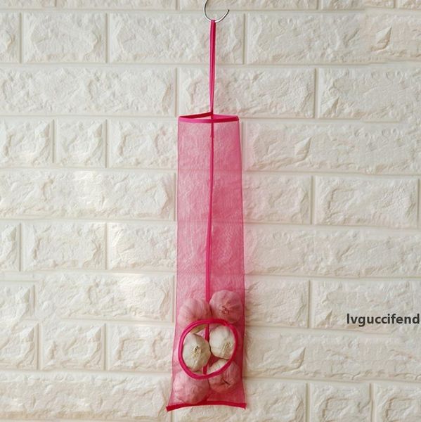 

storage bag onion hanging mesh bags vegetable potato holder fruit ginger organizer kitchen storage bags 4 colors yw1086