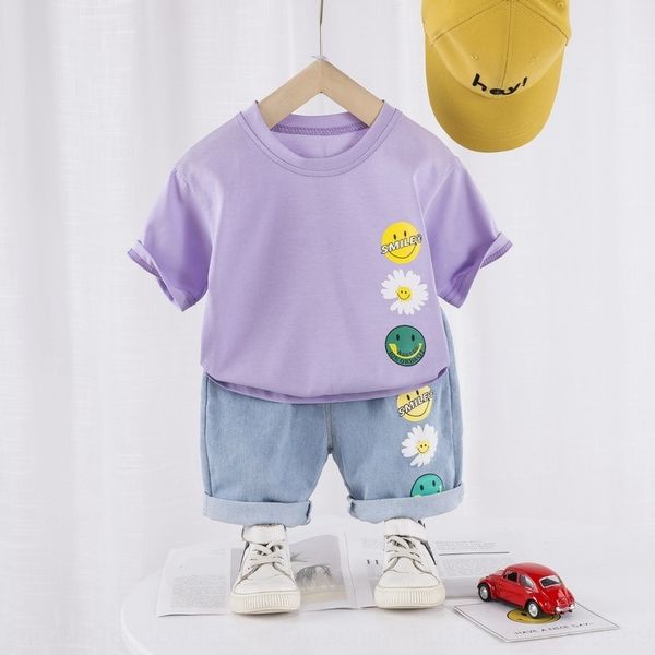 

cmawe 2020 new boys' yh-chrysanthemum smiling face short sleeve boy 2020 new boys' baby yh-chrysanthemum smiling face short sleeve, White;black