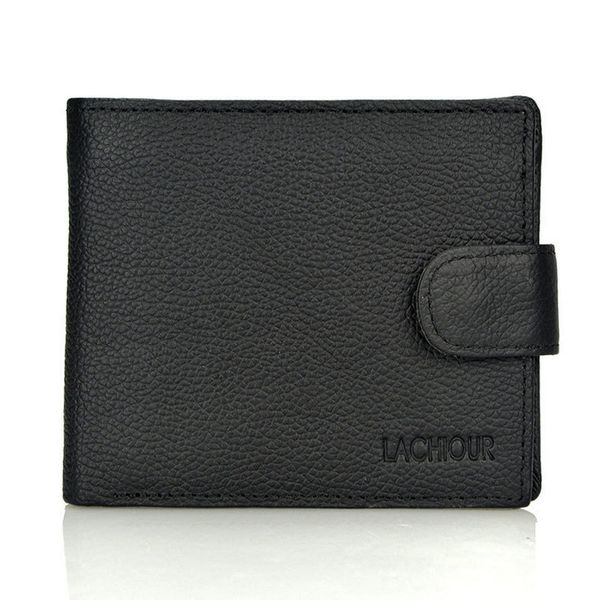 

genuine leather wallet men leather coin purse men's brand short card holder wallet male trifold money bag, Red;black