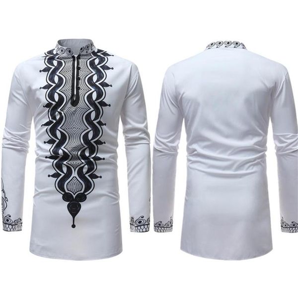 

new african clothes for men rich print bazin long sleeve 2020 fashion thin loose dashiki dress man's traditional fashion, Red