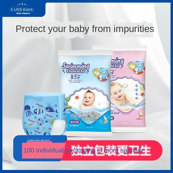 

nmle2 star trunks trunks diaper pants prince swimming diapers men's and women's ba waterproof diapers disposable children's b, Black