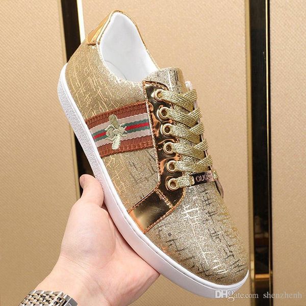 

new arrival mens ace bees sneaker mens shoes comfortable outdoor walking lightweight sports shoes fashion luxury lace -up low me, Black