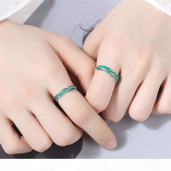 

2020 designer psyllium rainforest green leaves cool soft romantic 925 sterling silver female ring