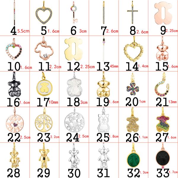 

fahmi 100% s925 sterling silver cute bear gold rose european vitality pendant women's jewelry gift custom zircon party original gift