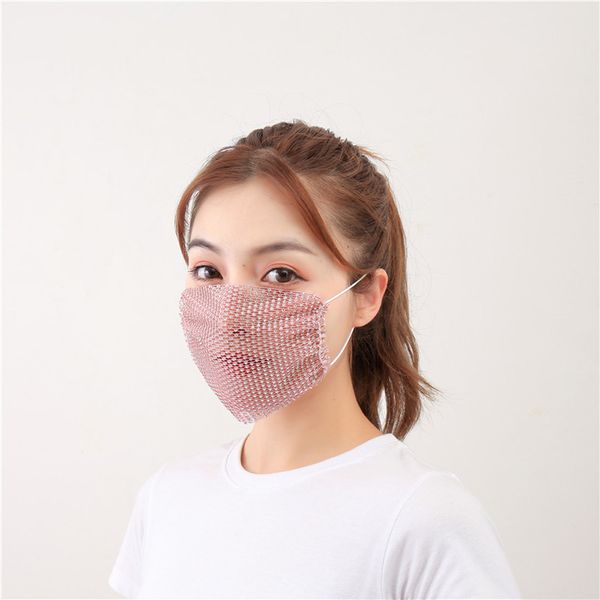 

rhinestone face mask 9 colors reusable washable dustproof shopping fashion designer mouth cover female women adults anti masks