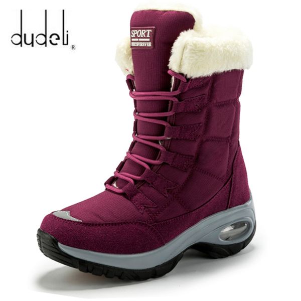 

женщины boots winter keep warm качества среднего теленок снега сапоги женские на шнуровке удобный водонепроницаемый пинетки chaussures femme, Black
