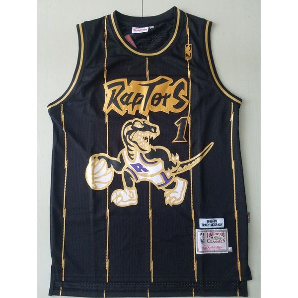 

2019-20 new season #1 mcgrady basketball jerseys black stitched basketball jerseys, Black;white
