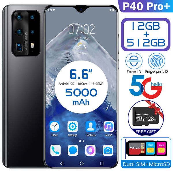 

the new p40pro+ explosive cross-border mobile phone 6.6 inch large screen 2+16g smart android phone factory direct sales oem phone