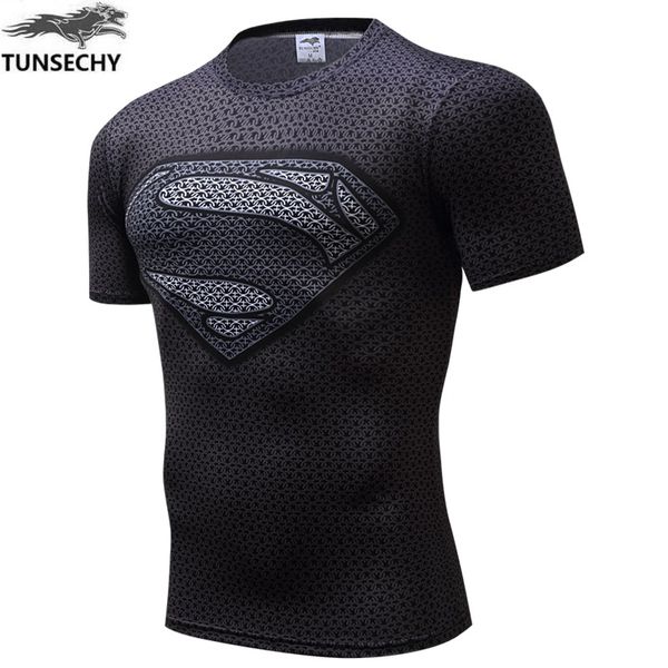 

new tunsechy spiderman, batman superman 2020 war is tight t-shirt compression lycra tight t-shirts t-shirts men's sportswear, White;black