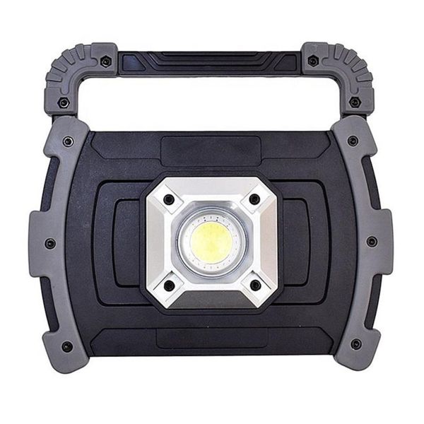 

portable lanterns rechargeable power bank red blue warning cob led work light