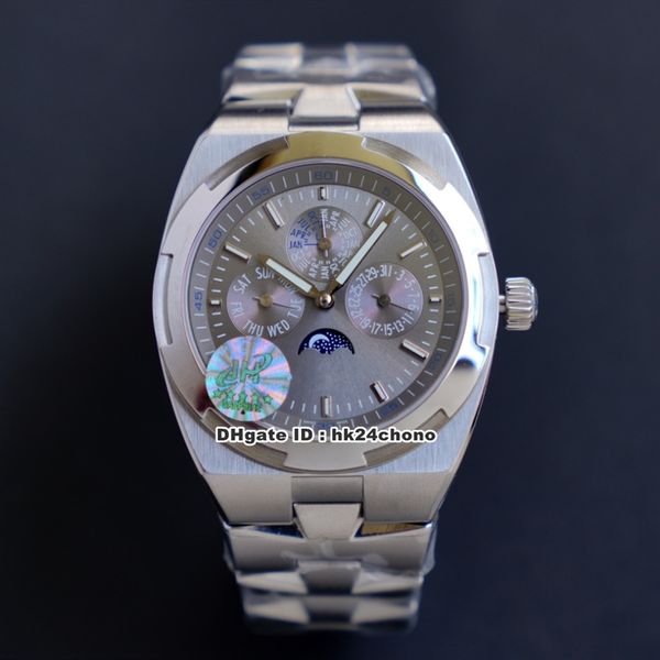 

5 стиль лучший jh overseas perpetual calendar cal.1120 автоматическая мужские часы 4300v / 120g-b102 серый набор из нержавеющей стали брасле, Slivery;brown