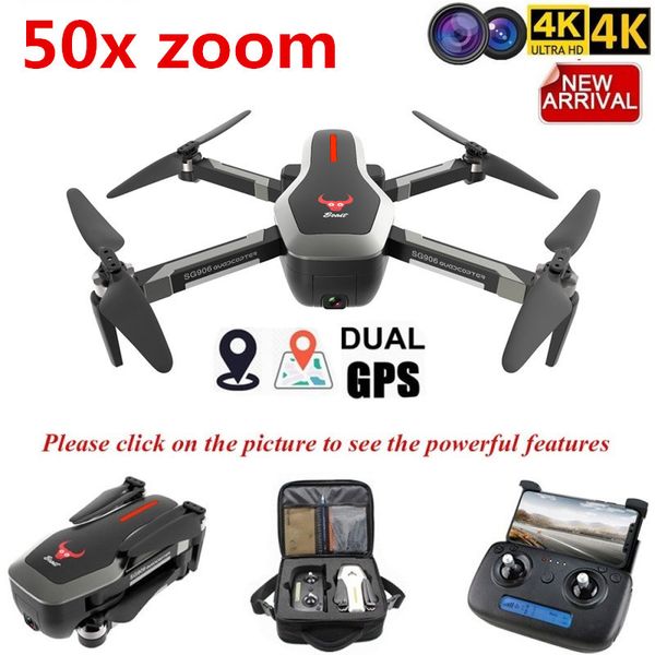 

new sg906 dual gps drone 5g wifi fpv with selfie foldable 4k hd camera rc drone foldable quadcopter 800m long distance