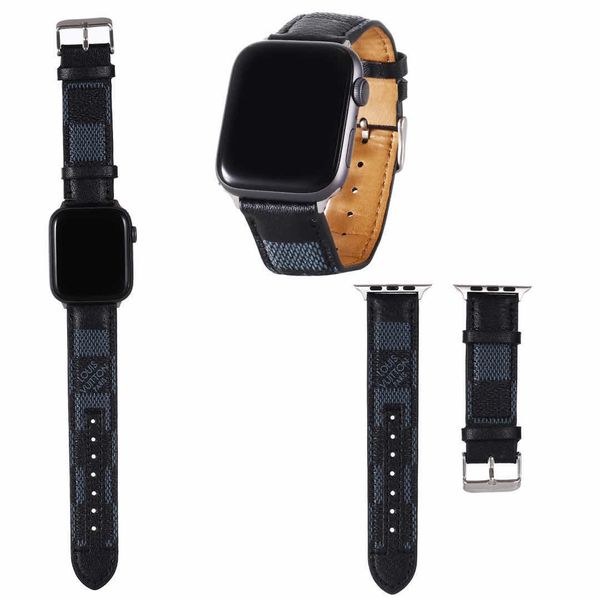 

designer apple watch straps 38/40/42/44mm genuine leather replacement bands fashion luxury with applicable to iwatch series 54321, Black;brown